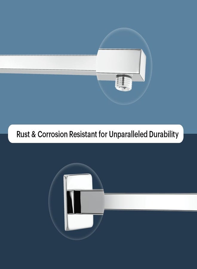 Johnson Bathrooms Square Shower Arm 24 Inches Long With Wall Flange | SS304 Grade Anti-Corrosion Shower Holder For Overhead Showers | 2 Year Warranty (T7069S4 - CP Finish),Chrome - Image 2
